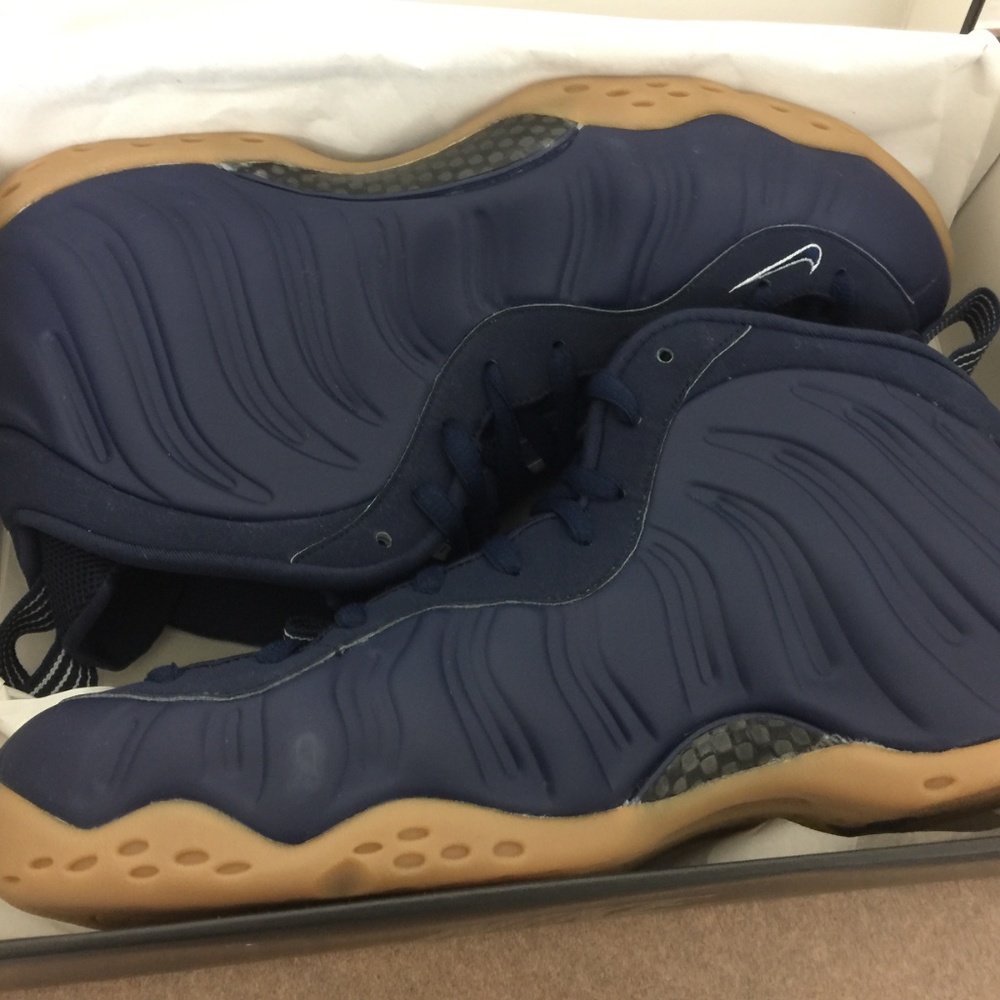 NIKE AIR FOAMPOSITE ONE MIDNIGHT NAVY GUM LIGHT - Picture 4 of 8